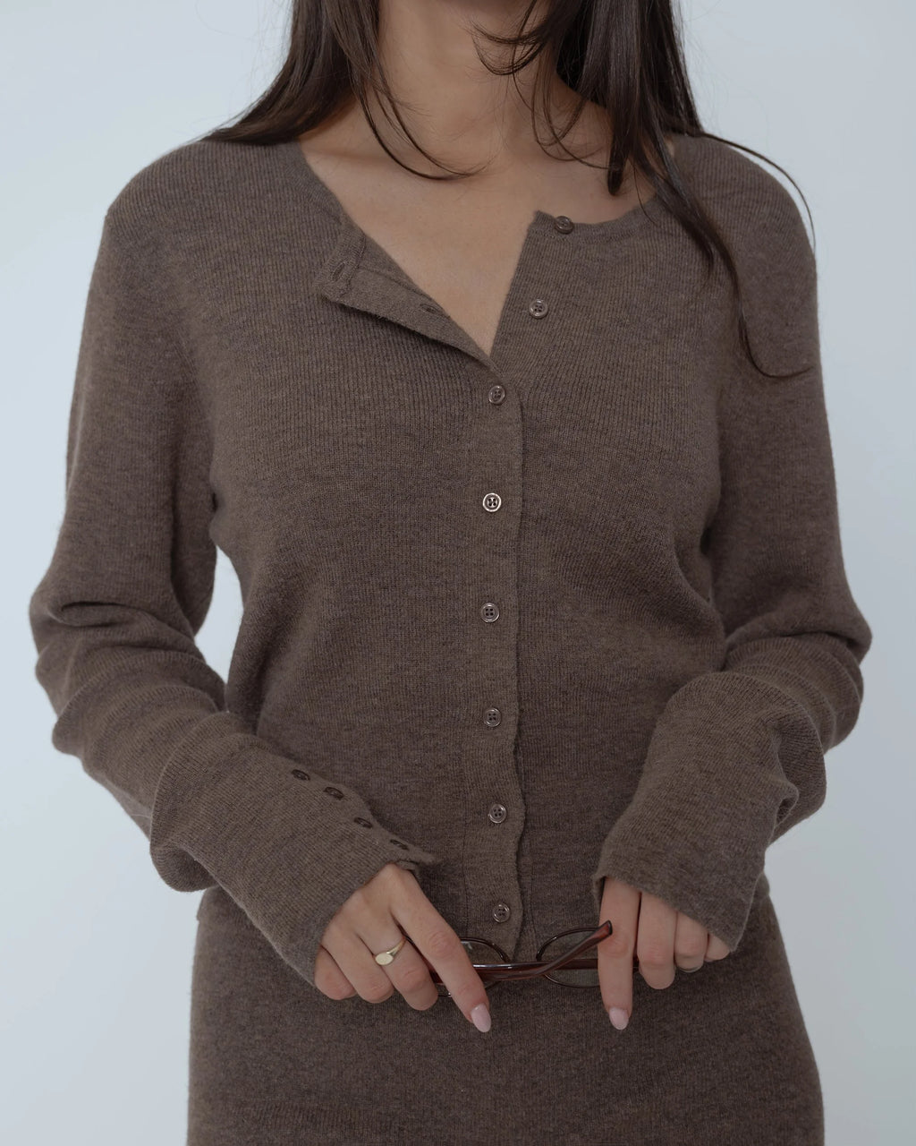 Cardigan Set - Coffee